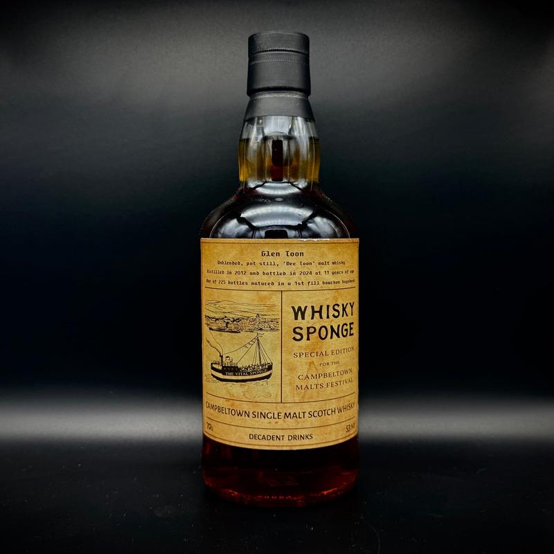 \'Glen Toon\' 12y/o Campbeltown Single Malt 1st fill bourbon hogshead Decadent Drinks for the Campbeltown Malts Festival 53%abv 30ml