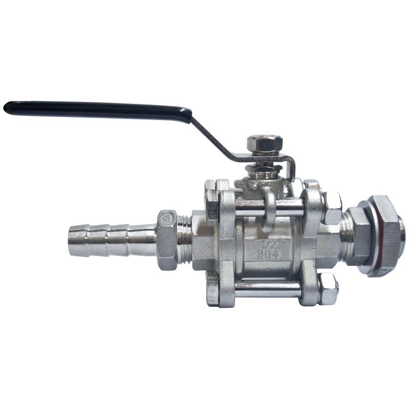Deluxe Valve w/ Weldless Bulkhead & 1/2\" Hose Barb