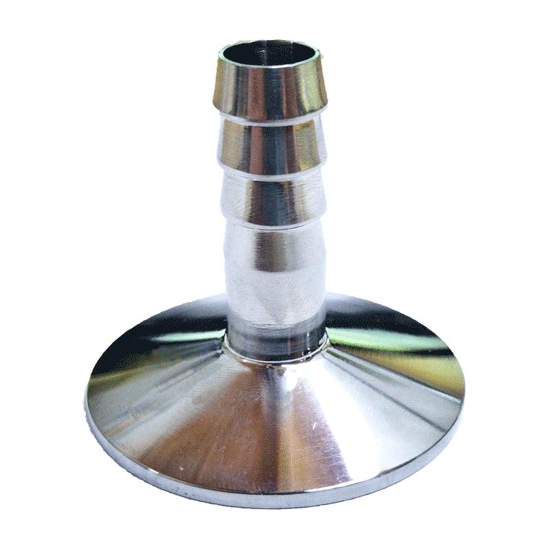 1 1/2\" Sanitary Tri-Clamp x 1/2\" Barb