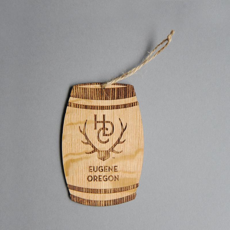 Wood Barrel Ornament